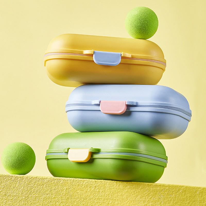 Porta jabón Creativo con Tapa abatible | Jabonera Portátil y Drenable para Estudiantes