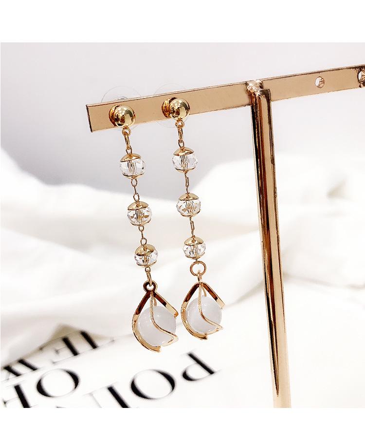 925 Silver Four-Leaf Clover Star Earrings, Korean Style, Slim Design for Women