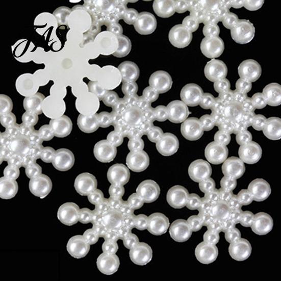 Snowflake 100Pcs Decorations Attractive Wear-resistant Cute Faux Pearl Decoration DIY for Christmas