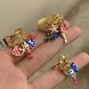 Marine Metall Emaille Kleiner Fisch Seestern Anhänger Ring Gestapelter Zeigefinger Ring Modisches Individuelles Trendiges Schmuck Accessoire