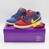 DJ0606-400 SB Dunk Low Barcelona Red Wine Navy Blue Yellow Burgundy (Men's)