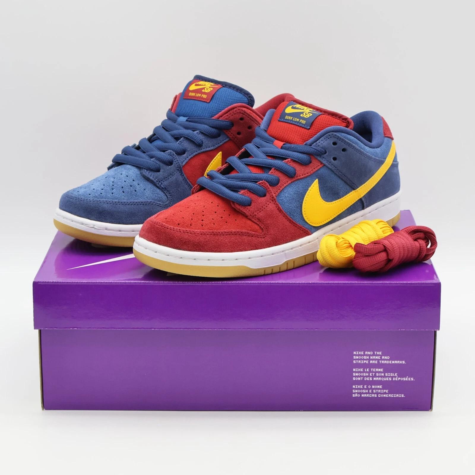 

DJ0606-400 Nike SB Dunk Low Барселона Червоне Вино Темно-Синій Жовтий Бордовий (Чоловічі) US 10