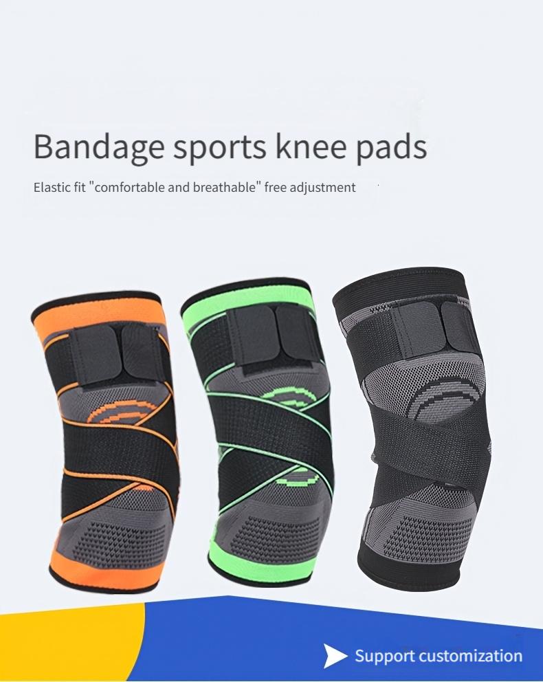 Sports Compression Strap Knee Pads Short Nylon Knit Breathable Wormwood Knee Guards for Cycling
