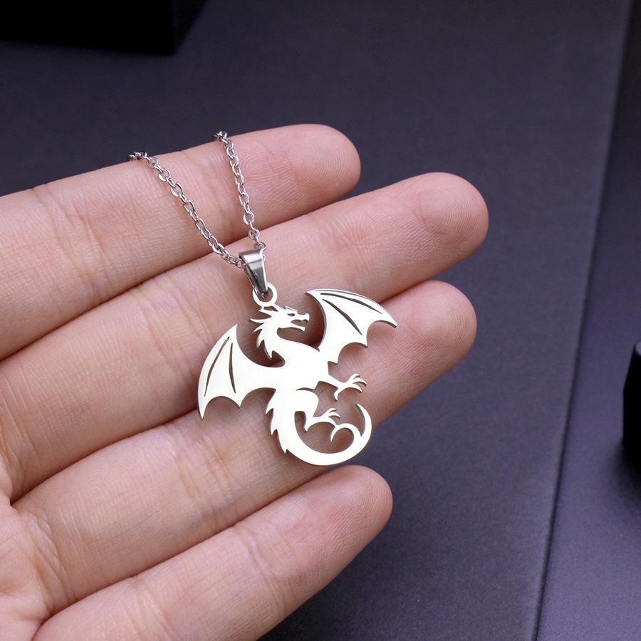 New Magic Dragon Pendant Titanium Steel Necklace Jewelry Men's Accessories