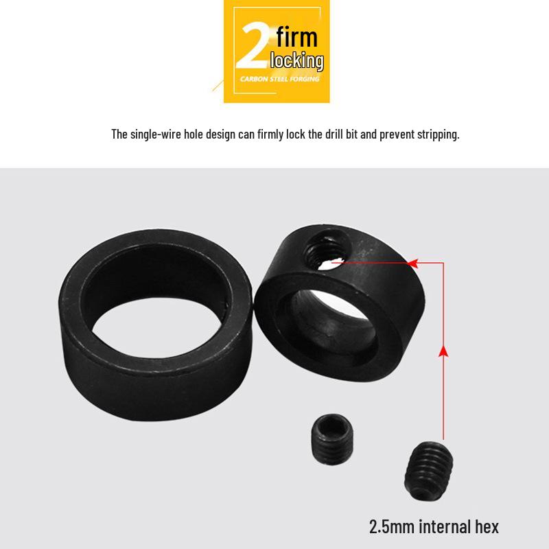 3-16mm Depth Stop Drill Bit Clamp with Wrench for Wood Tenon Positioning