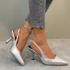 Frühling Neue Marke Damen Slingback Schuhe Mode Leopardenmuster Damen Hohe Absätze Elegant Spitze Zehenpartie Slip-On Sandalen Mules