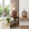 Round Bird Cage Easy-Clean with Hanging Hook Compact for Home