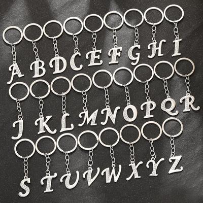 Creative Rhinestone Initials Metal Keychain – Korean Style Car Keyring Party Gift.