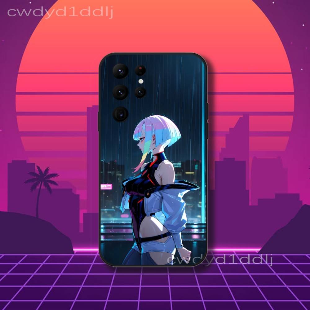 

L-Lucy C-Cyberpunk Anime Phone Case For Samsung S10,S21,FE,S21 ,S26,S25,S24,S23,Ultra,S9,S22,Plus Black Shockproof TPU Samsung S25