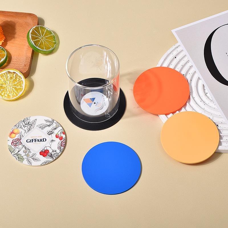 Printed Soft Rubber Coaster Mat - Heat-Resistant Dining Table Bowl Pad for Cafe & Hotel
