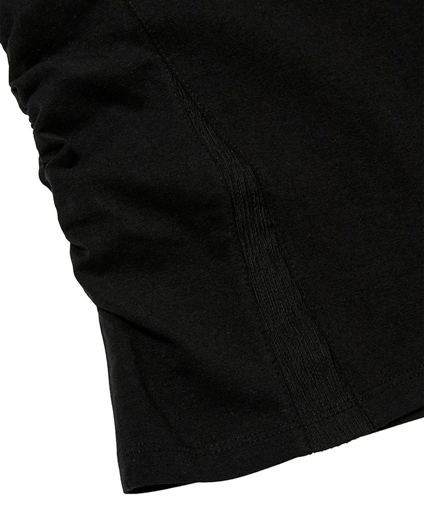 Alumalu Shirred Crop Top_Black