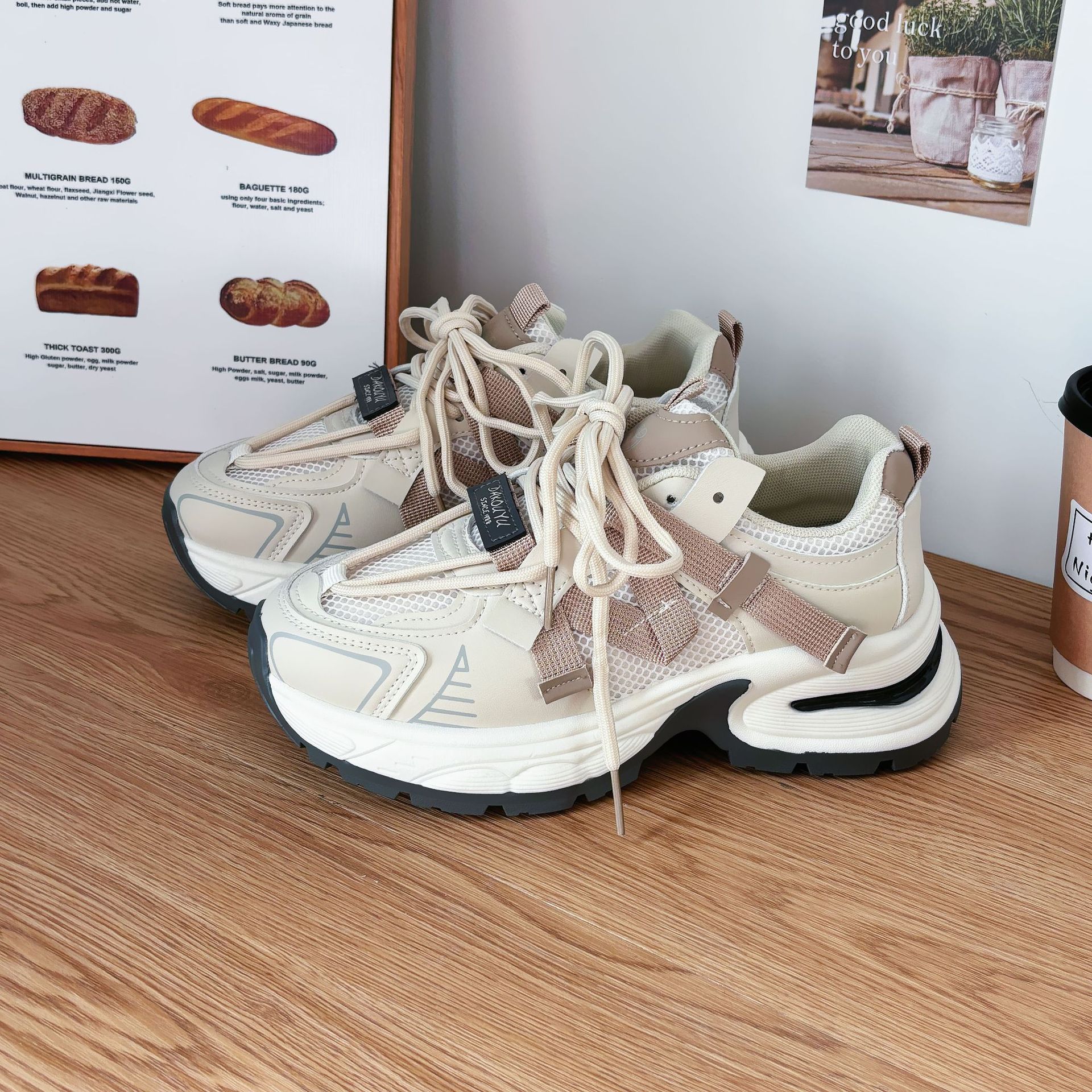 

Thickness dad shoes 2025 summer new mesh breathable women s shoes versatile casual sports shoes women s shoes ins Korean version 40