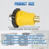 Riloer Shore Power RV Adapter Plug, 1-Pack NEMA L5-30P to SS2-50R RV Generator Adapter, 30A Male to 50A Female 3 Prong Twist Locking Connector,
