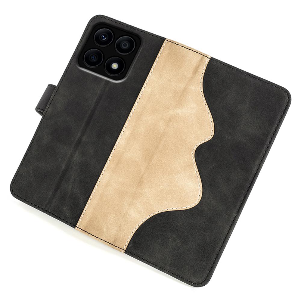 For Honor X8a 4G Phone Case Dual Color Splicing Stand Wallet Leather Shockproof Phone Cover