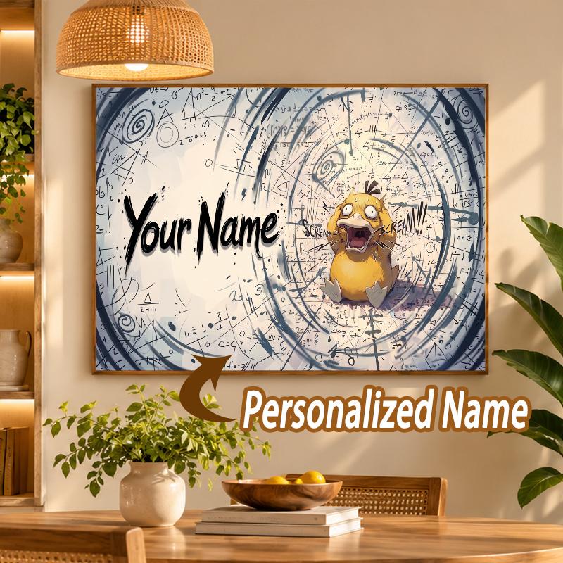 Psyduck Custom Name Diamond Painting Personalized 5D Full Drill DIY Diamond Art Home Decor