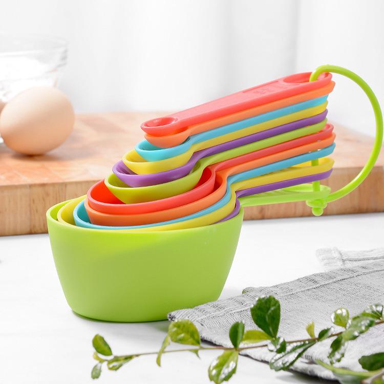 Colorful 12-Piece Kitchen Baking Set: Graduated Measuring Spoons and Cups for Flour, Milk Powder, and Seasonings