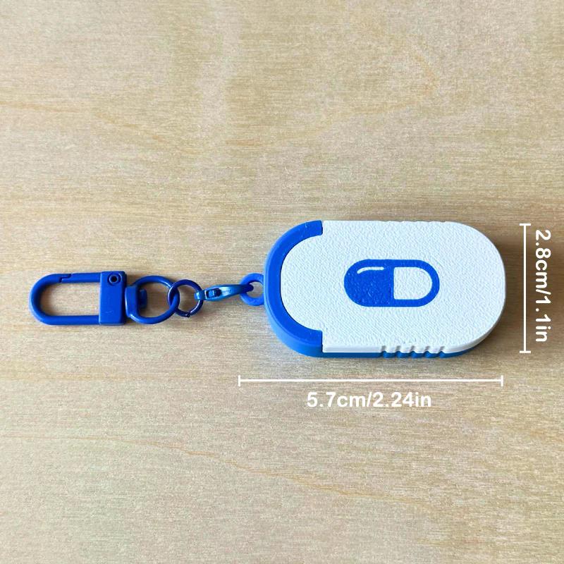 Mini Sliding Pill Box Keychain Medication Organizer Multiple Compartments Travel Pill Organizer Portable Pill Pod Tablet Case