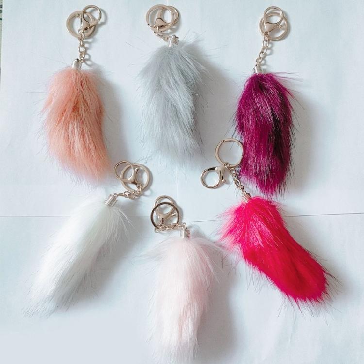 Foxes Furs Tail Tassels Keychain Purse Bag Pendant Car Keyring for Girls Women