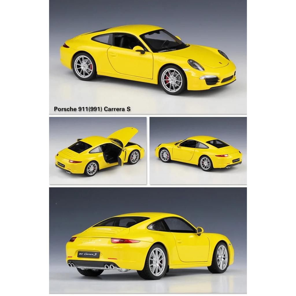 WELLY 1/24 Porsche 911 Carrera S 991 Coupe Alloy Sports Car Model Diecasts Metal Racing Car Vehicles Model Simulation Kids Gifts