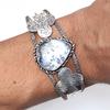 Dendritic Opal Gemstone Handmade Silver Jewelry Cuff Bracelets 7''Adjustable