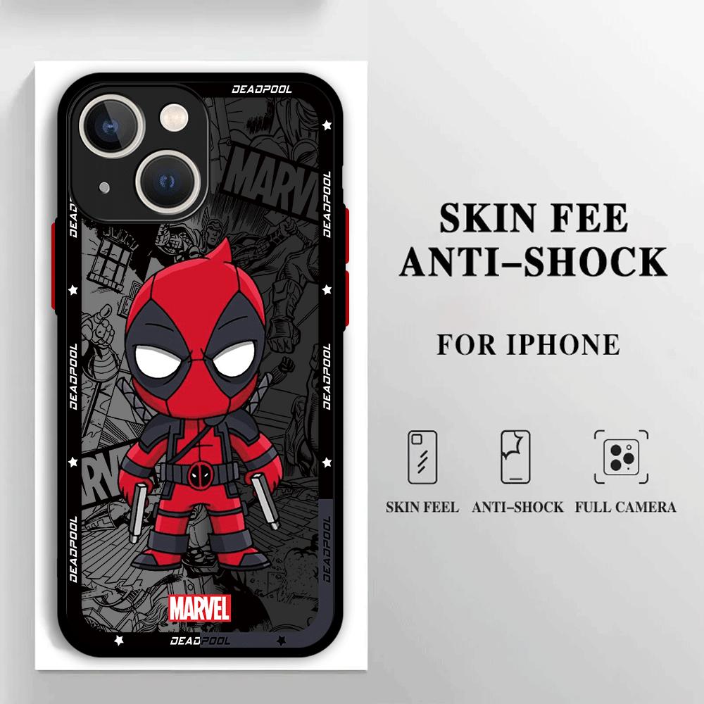 Phone Case for iPhone XR 15 Pro 11 Pro XS X SE 13 14 Pro Max 12 Mini 8 Plus 7 Luxury Back Cartoon Marvel Spiderman Groot Cover