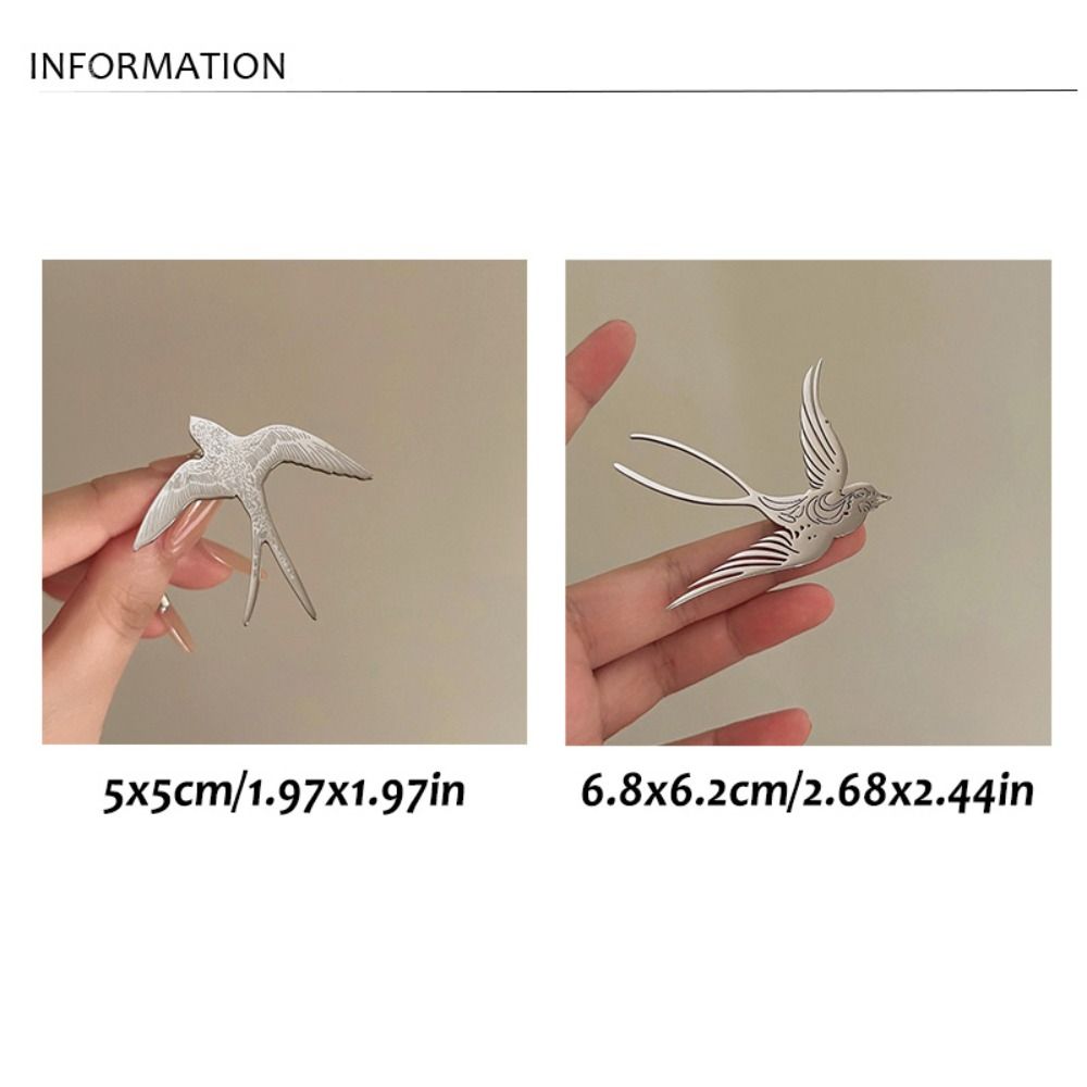 Gold Swallowtail Pin Silver Animal Badge Exquisite Swallow Brooch  Party