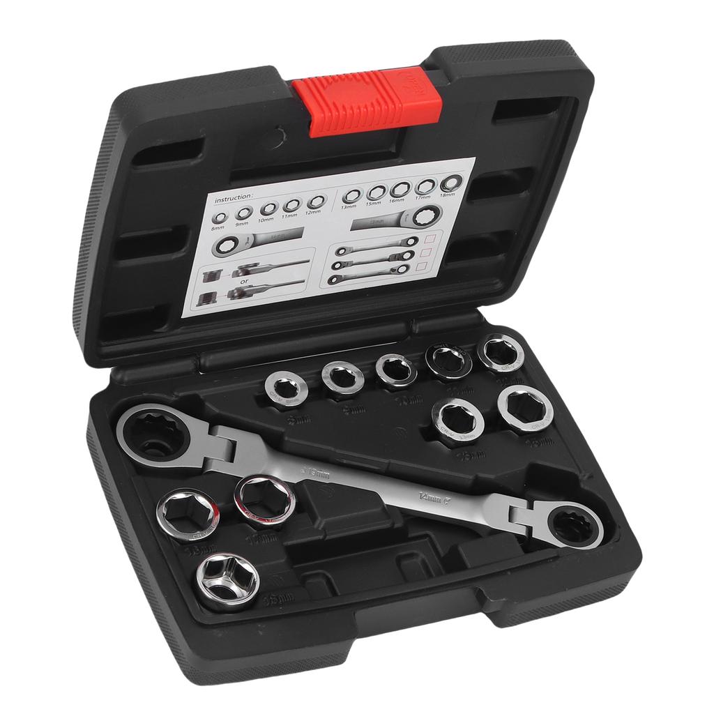Ratcheting Wrench Socket Set Multifunctional Double Flex Head 72 Tooth Ratchet Wrench 14 19mm
