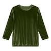 Damen Farbe Gold Samt Modisches Langarm T-Shirt Pullover Oberteil
