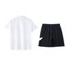 Li-Ning Solid Color Simple Comfortable Breathable Short Sleeve Polo Shirt With Drawstring Versatile Shorts Casual Sports Suit YPLV049-1+YKSV197-2