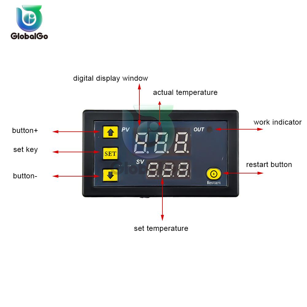 W3230 Mini Regolatore Digitale di Temperatura 12V 24V 220V Termostato Regolatore Controllo Riscaldamento Raffreddamento Termoregolatore Con Sensore