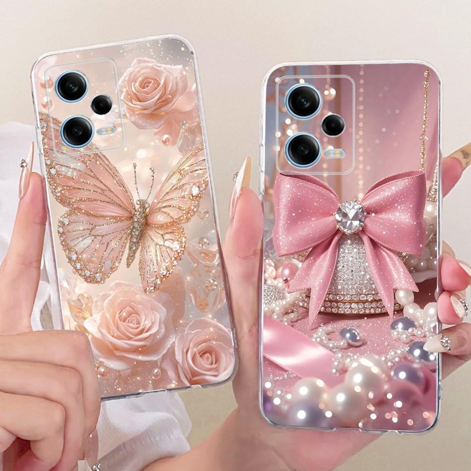 For Xiaomi Redmi Note 12 Pro 5G 2026 Cute Flower Butterfly Cat Painted Case For Redmi Note12 Pro Soft Silicone TPU Phone Cases