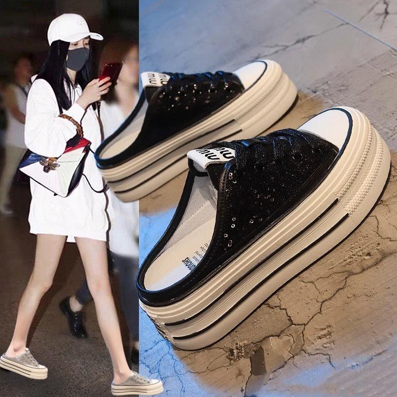 Fashion Sandals Crystals Woman Slippers Jewels Mules Slides Outside Shoes for Women Rhenstone Thick Platform Waterproof Summer Sale Eva