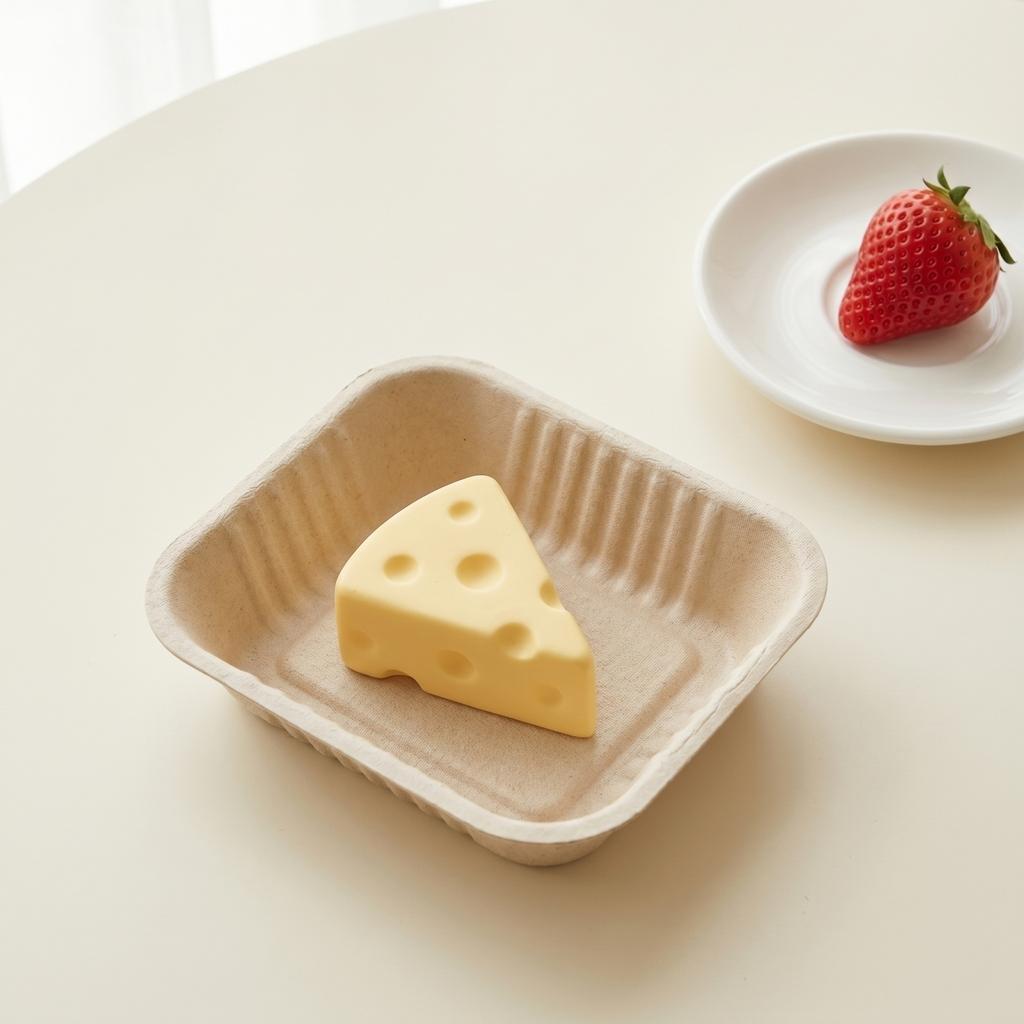 PU Foam Triangle Cheese Shape Squeeze Toy Stress Relief Slow Rising Simulation Decompression Toy for Hand Exercise and Relaxation