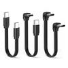 Kurzes 66W USB C auf USB C Schnellladekabel mit 90-Grad-Winkeloption für mobile Geräte und Spielekonsolen
