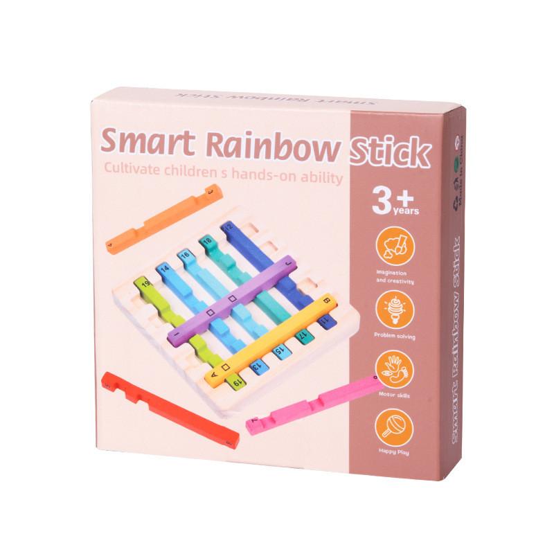Wooden Rainbow Sticks Puzzle Toy For Kids Brain Teaser Logic Development And Educational Play