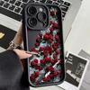 Rote Rose Blume Silikon Handyhülle Für iPhone 16 Pro 16E 15 14 13 12 11 Pro Max XR X XS 8 7 Plus SE 2020 Stoßfeste Weiche Hülle