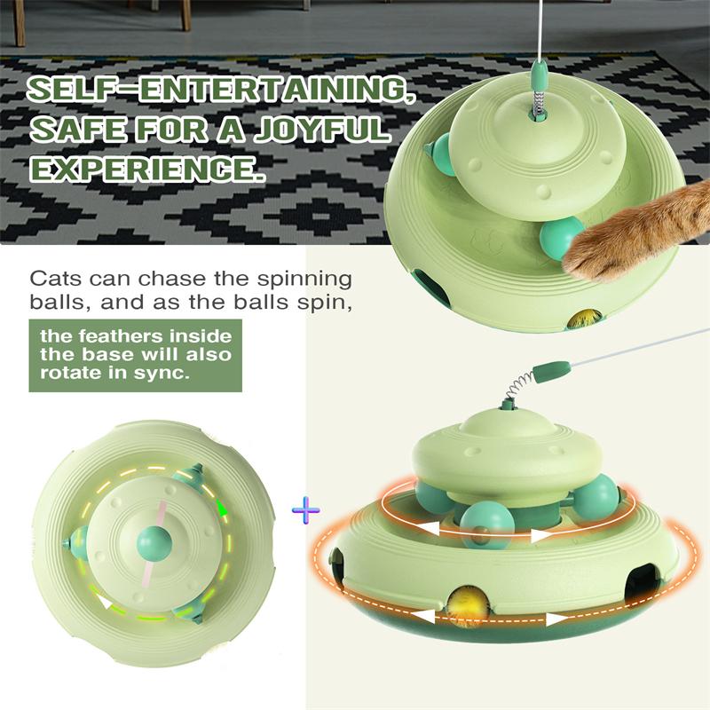 Cat Toy Interactive Ball Cat Teaser Large High-Frequency Swings Cat Toys Kitten Play Together Self-entertaining Cats Accessories