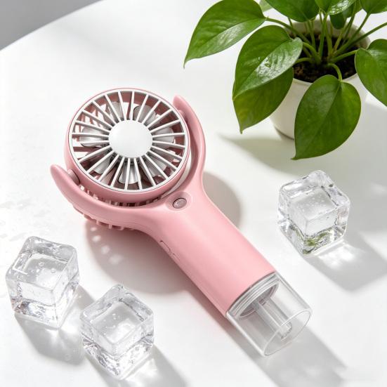 Handheld Misting Fan with USB Charging Portable Wearable Cooling Fan for Students Travel Water Spray Long Battery Life Low Noise