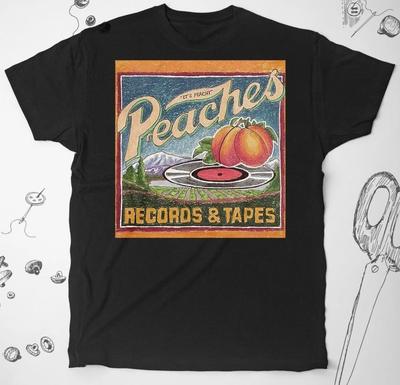 Peaches Shirt Music Shirt Vintage Retro Art 80s Tapes and Records Unisex T