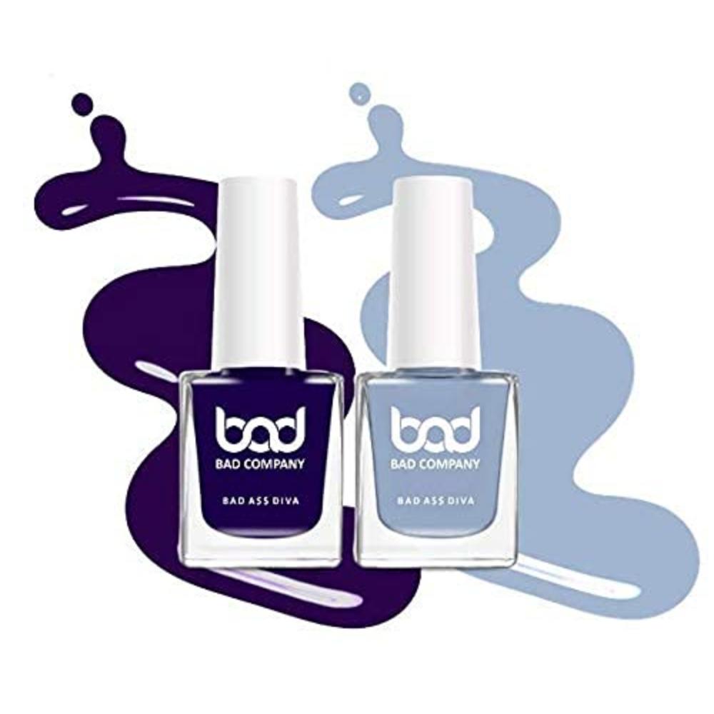 Nagellack-Set, Giftfreier Nagellack, Langanhaltender, Absplitterfester Nagellack, Kombi-Packung mit 2 Stück (Jeweils 10 ml x 2) (Blues)