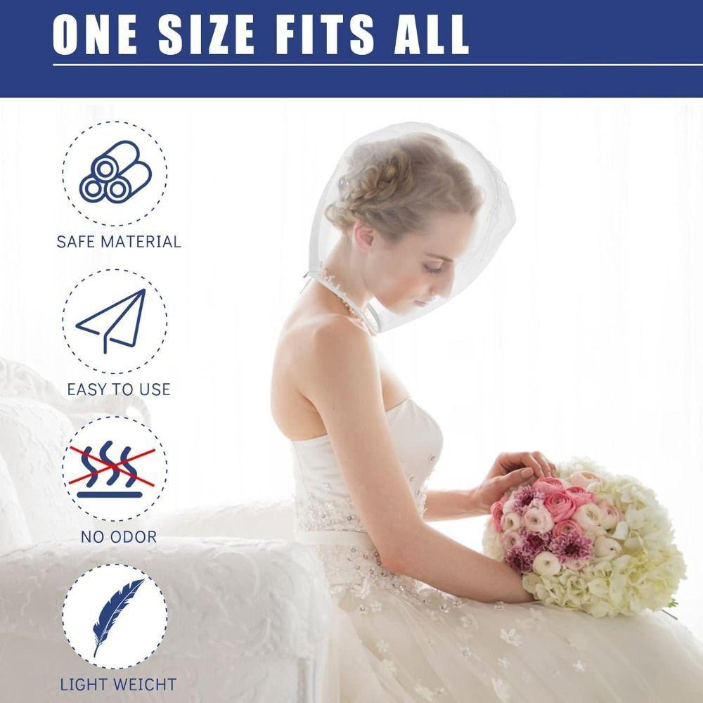 Zipper Closure Bridal Face Cover Cap Washable Makeup Clothing Protector Bridal Shops