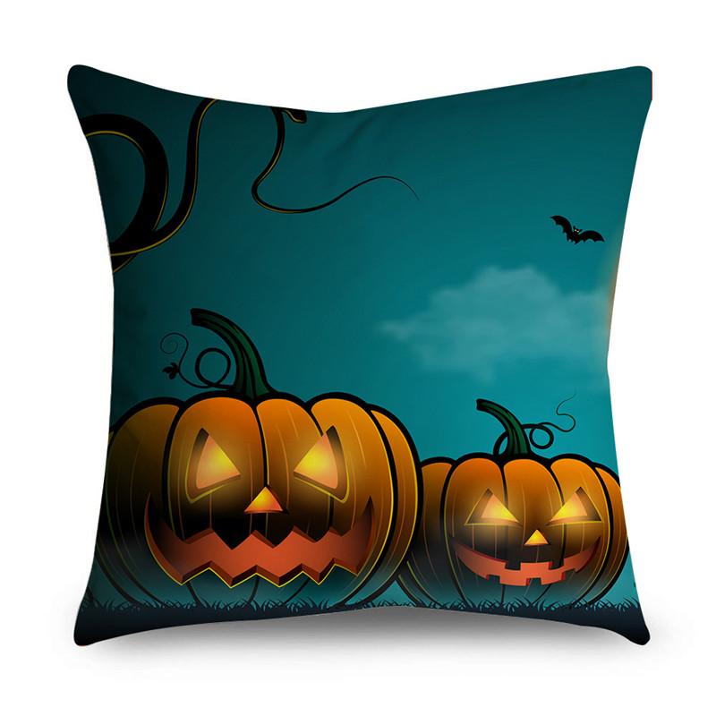 Halloween Theme Horror Pumpkin Print Pattern Cushion Cover Home Living Room Sofa Decoration Polyester Zipper Pillow Pillow Cover