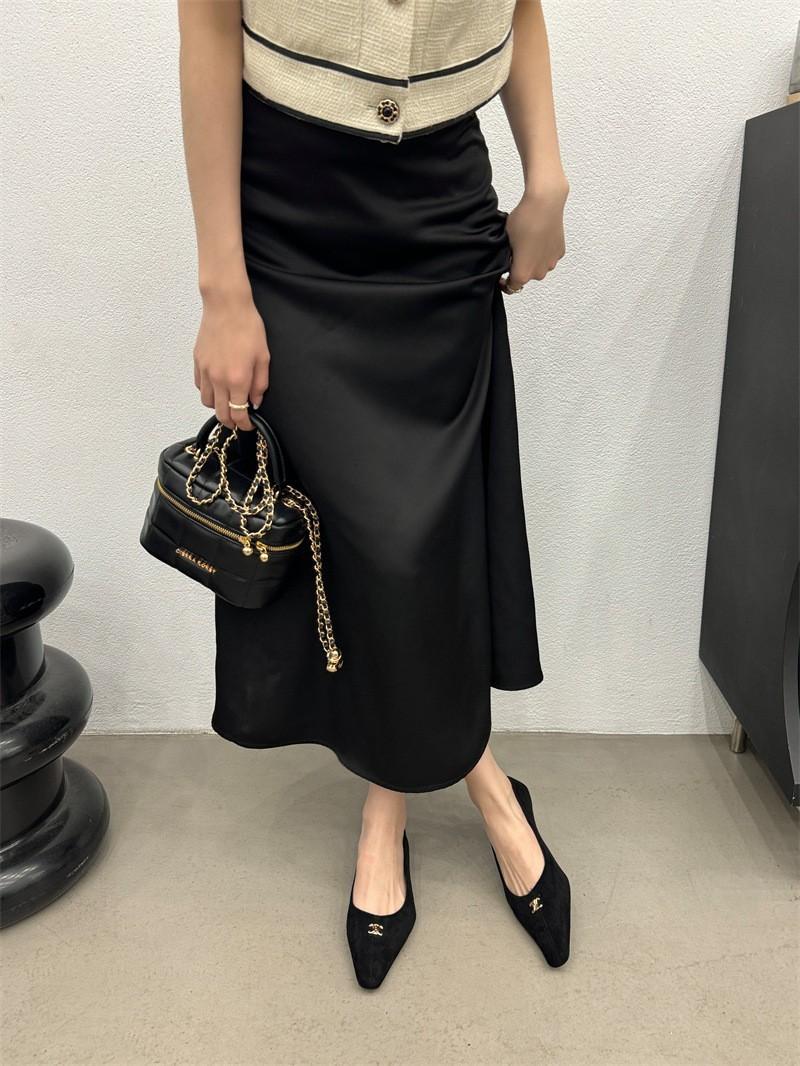 

2024 spring new metal buckle suede solid color versatile pointed flat sole single shoes light mouth flat heel soft sole women s shoes 39 чёрный