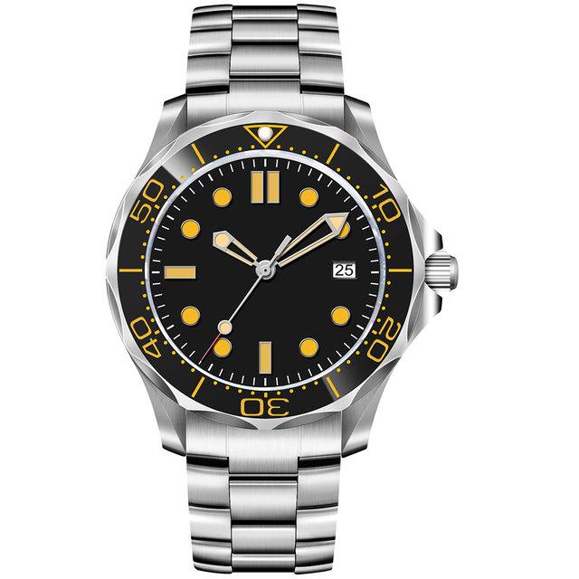 

CORGEUT 41 мм с сапфировым стеклом, модные автоматические механические спортивные часы NH35 Lume, мужские часы с ремешком 316, Relogio Masculino чёрный