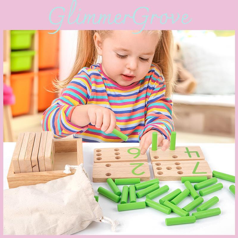 Math Learning Wooden Toy For Kids With Number Pairing And Practice Counting