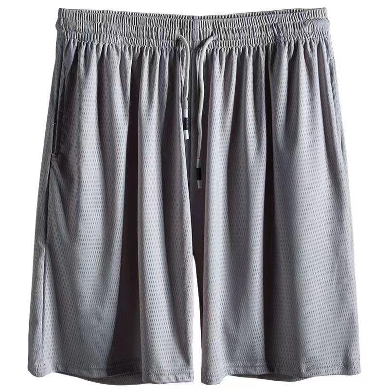 Men'S Quick-Dry Ice Silk Sports Shorts Summer Thin Running Fitness Loose Casual Mesh Air Conditioning Pants