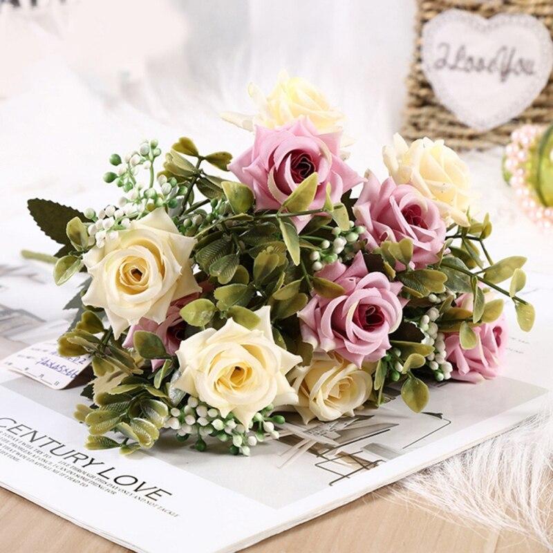 

Свадебная рука с розой, итальянская свернутая роза, шелковый цветок, 1 шт. 1pcs