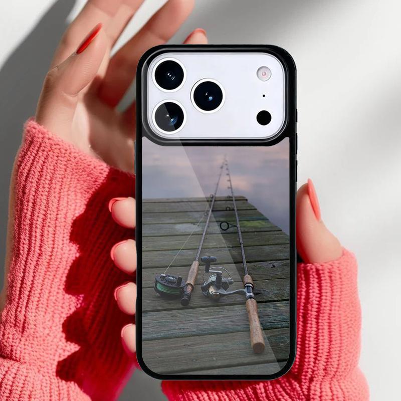 Fishing Gear Fish Patterned Phone Case for iPhone 17 16 15 14 13 Pro Max Back Cover for 12 11 Pro Coque