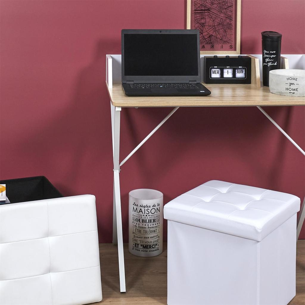 MODERN DESK Brico white loft WITH TWO COMPARTMENTS