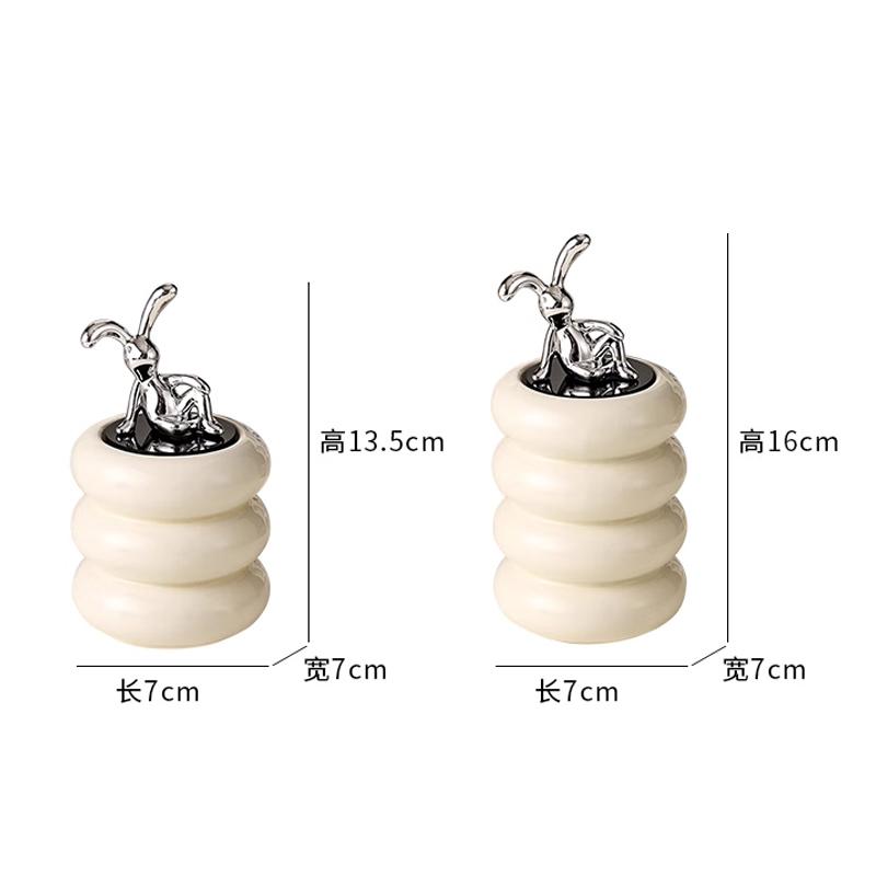 European-style Ceramic Household Cotton Swab Jar Creative Portable Toothpick Box Toothpick Tube Storage Cotton Swab Canister